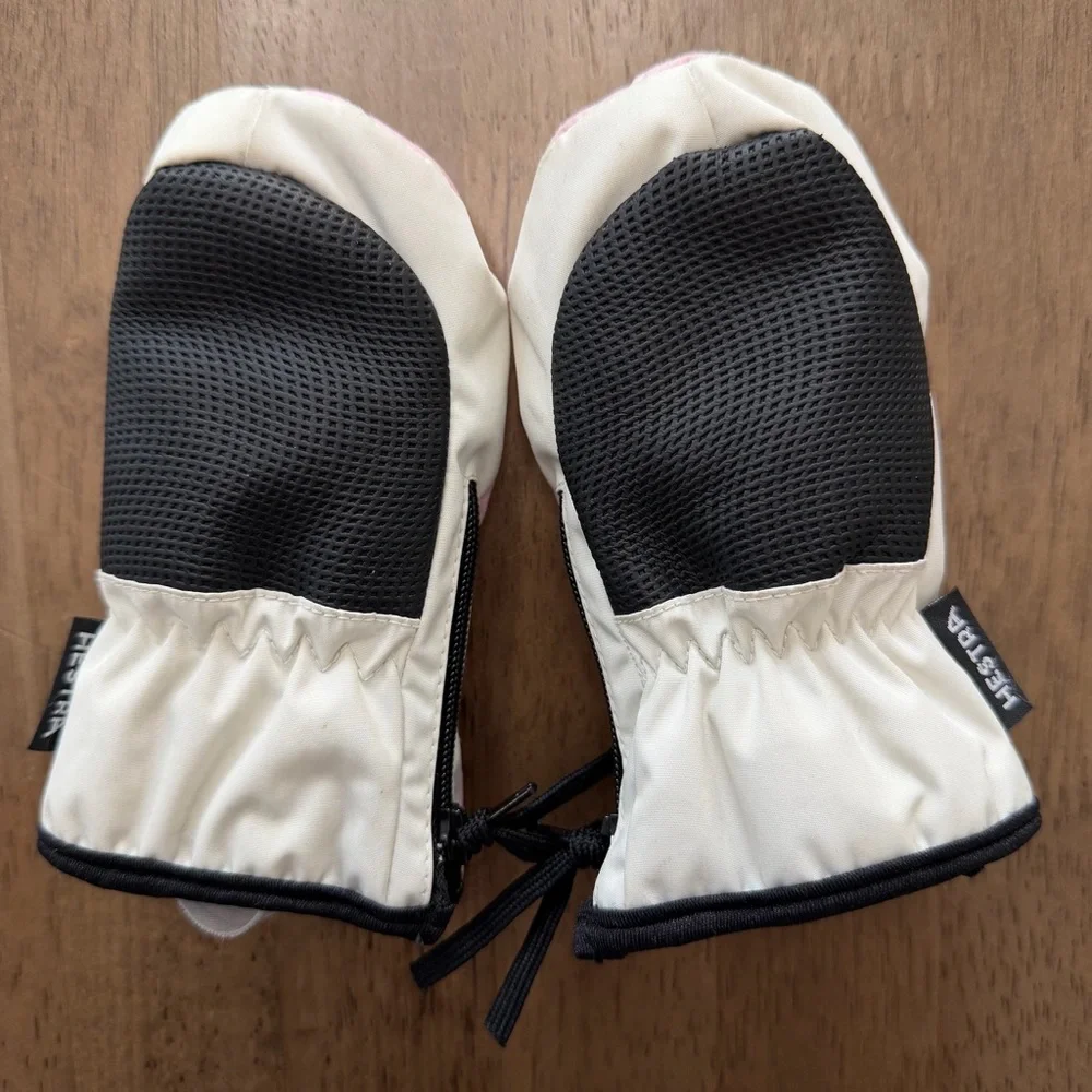 Hestra Kids Mittens in Pink and White Size 0